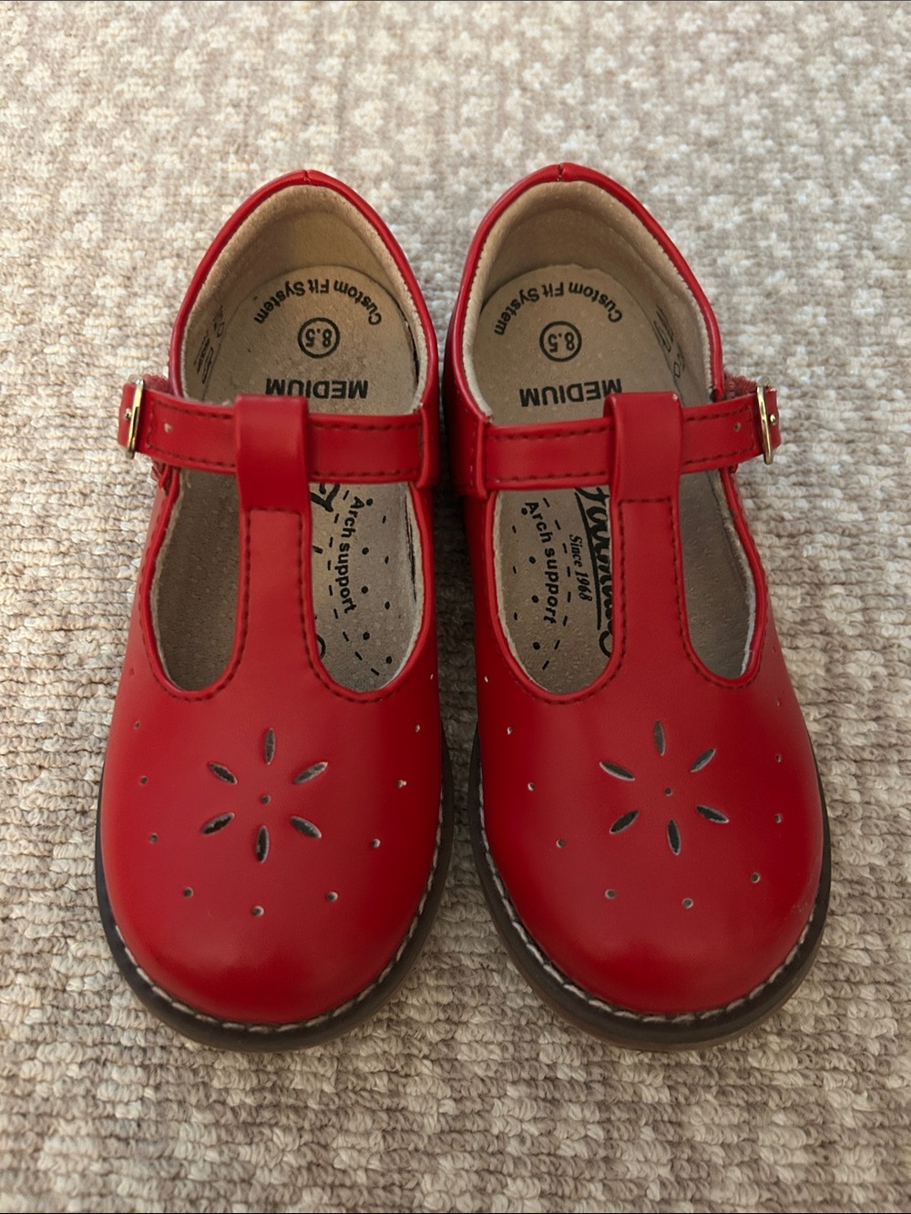 Girls Red Footmates Mary Jane Shoes